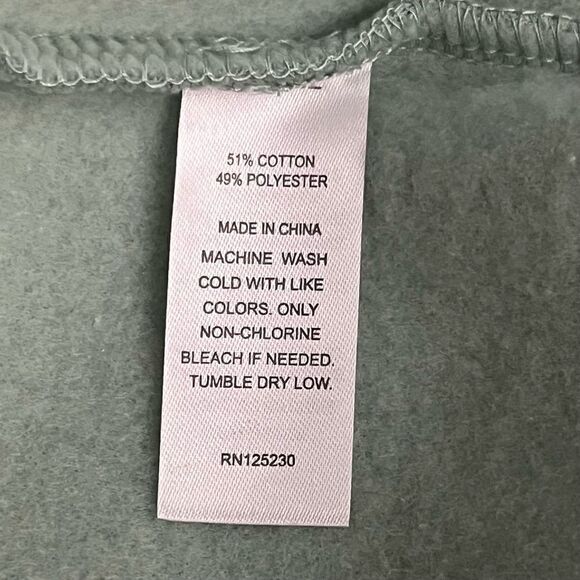 CALI BE Light Green Cropped Cinch Long Sleeve Sweatshirt Crewneck Size M - Picture 7 of 11